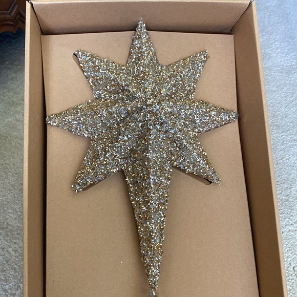 Silver and gold Star Christmas tree topper, NIB - Picture 2 of 7